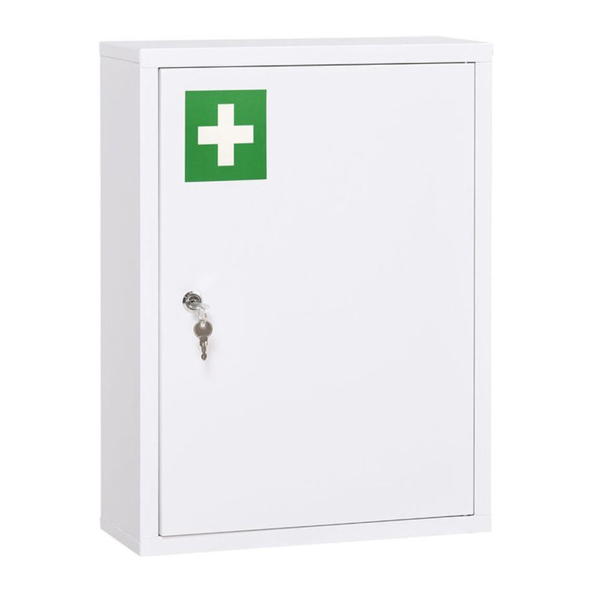 Kleankin Apothekerschrank aus Stahl in Weiß, abschließbarer Medizinschrank mit 3 Fächern für Badezimmer und Küche, B/T/H: 40 x 15 x 53,5 cm - Bild 2