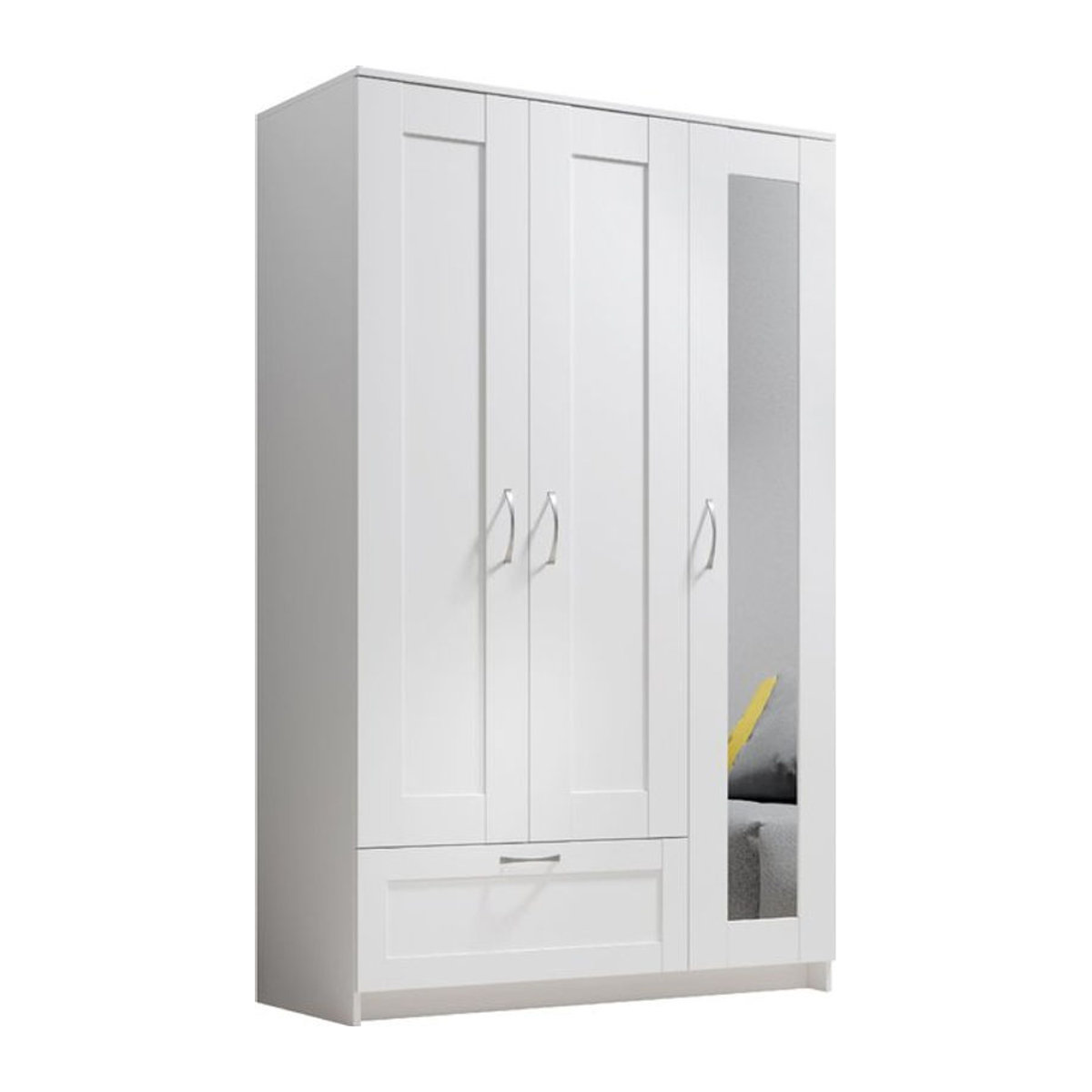 Kleiderschrank HARPER BODMIN in Weiß mit Drehtüren aus Holzwerkstoff und Metall, B/H/T: 117 x 191 x 50 cm - Bild 4