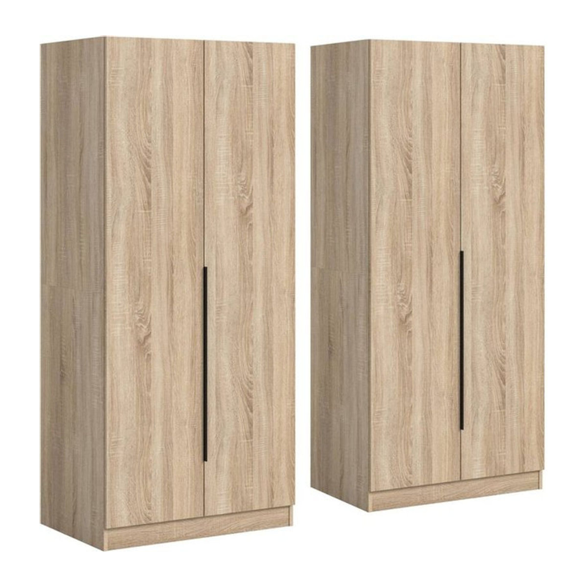 Kleiderschrank KOPENHAGEN von xonox.home in Eiche Sonoma Nachbildung mit Drehtüren, B/H/T: 160 x 181 x 52 cm - Bild 1