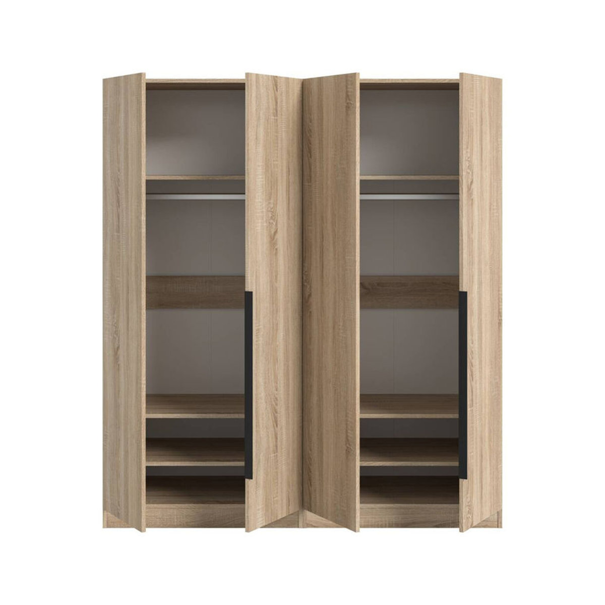 Kleiderschrank KOPENHAGEN von xonox.home in Eiche Sonoma Nachbildung mit Drehtüren, B/H/T: 160 x 181 x 52 cm - Bild 4
