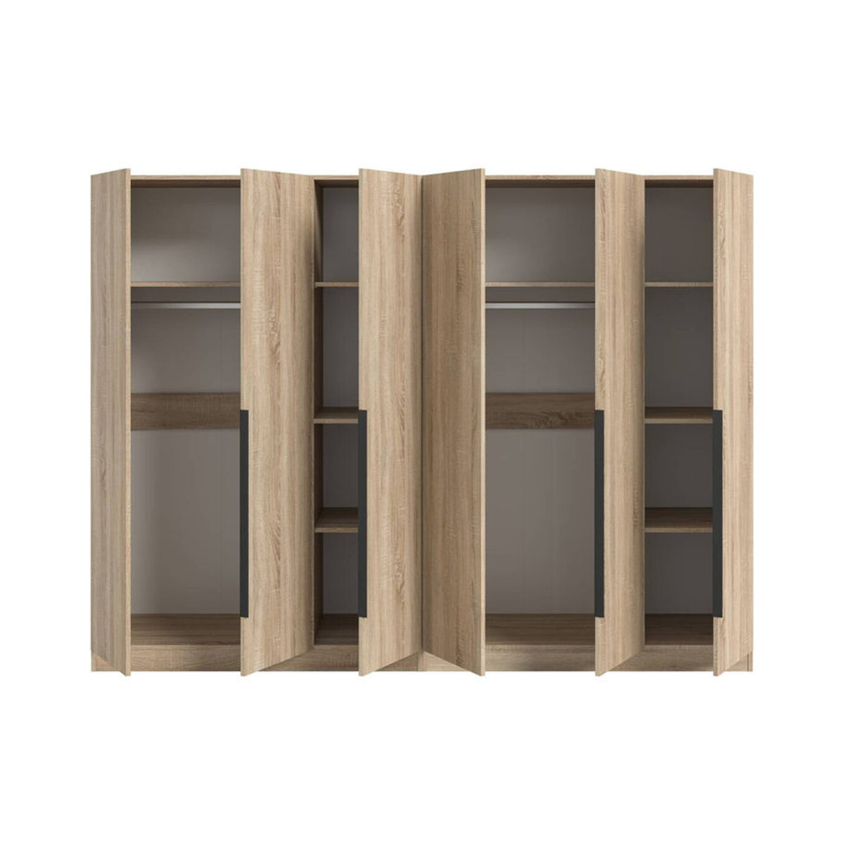 Kleiderschrank KOPENHAGEN von xonox.home in Eiche Sonoma Nachbildung mit Drehtüren, B/H/T: 240 x 181 x 52 cm - Bild 3