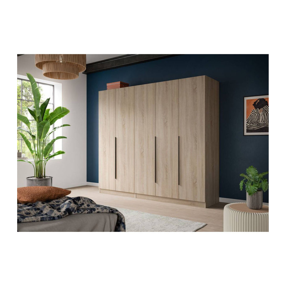 Kleiderschrank KOPENHAGEN von xonox.home in Eiche Sonoma Nachbildung, modern und skandinavisch, B/H/T: 200 x 181 x 52 cm - Bild 2