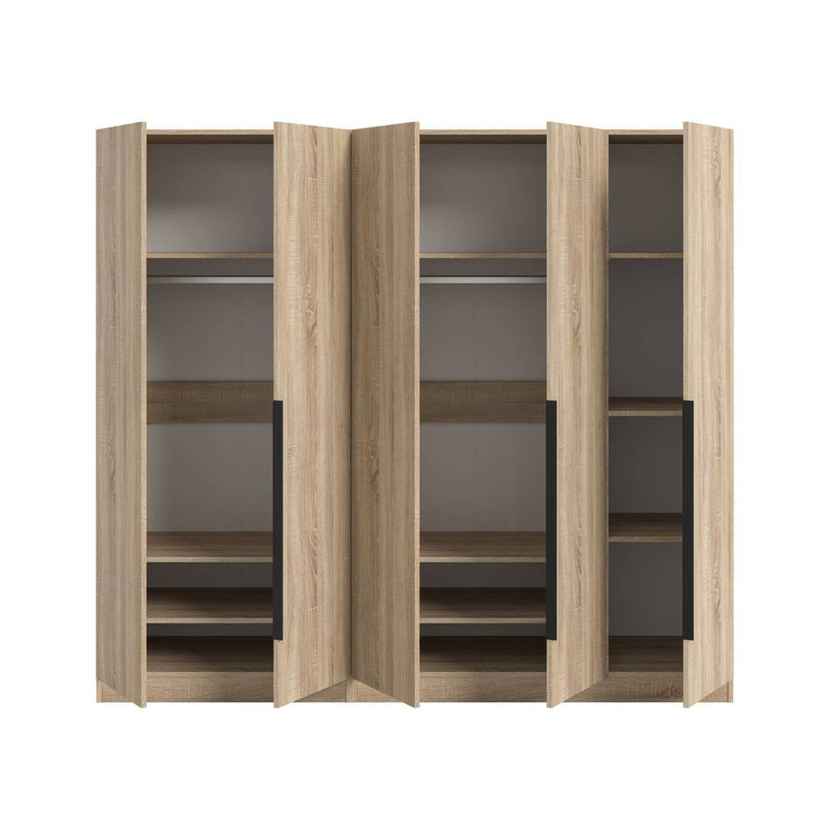 Kleiderschrank KOPENHAGEN von xonox.home in Eiche Sonoma Nachbildung, modern und skandinavisch, B/H/T: 200 x 181 x 52 cm - Bild 4