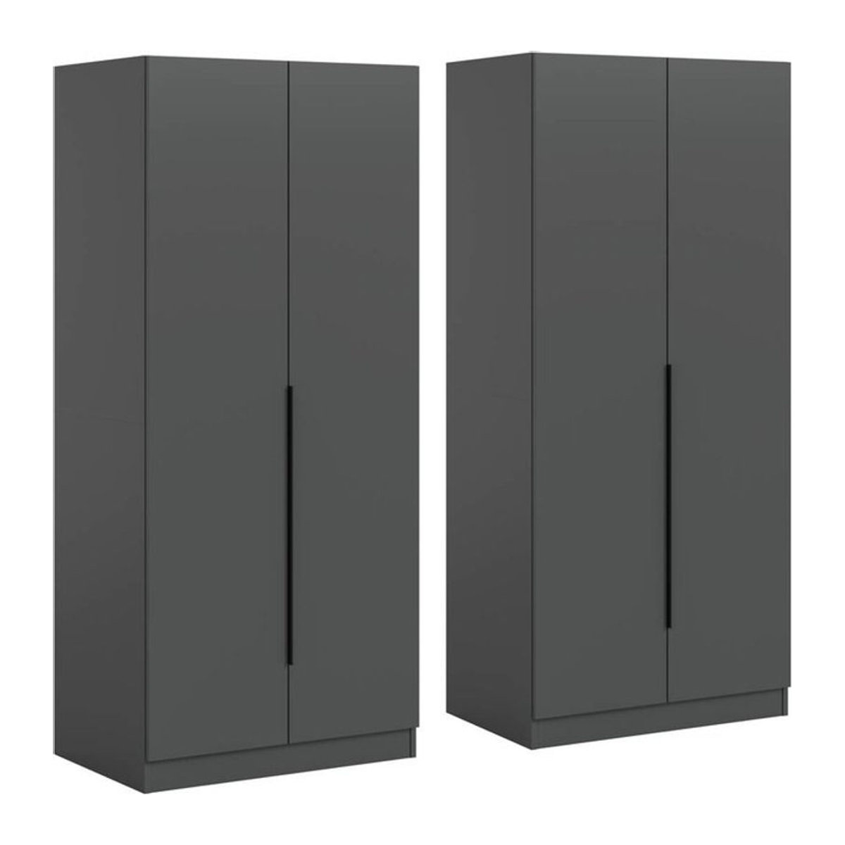 Kleiderschrank KOPENHAGEN xonox.home Anthrazit mit Drehtüren B/H/T: 160 x 181 x 52 cm - Bild 1