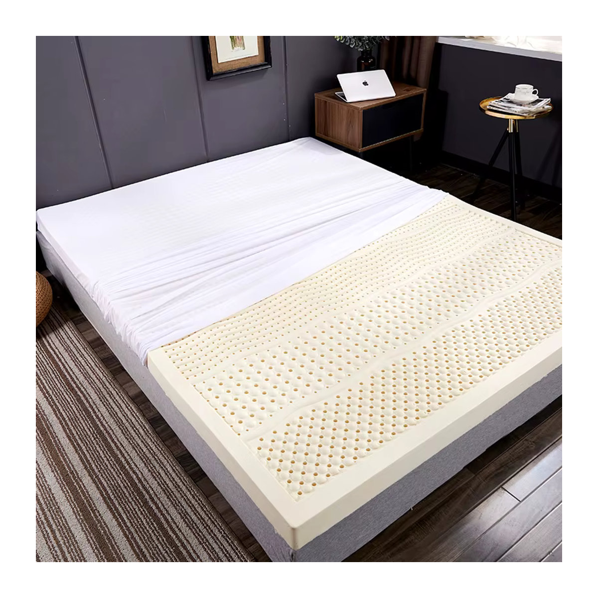 Kmikli Naturlatex Matratze aus reinem Naturkautschuk aus Thailand, Farbe: Beige, Breite: 150 cm, Länge: 180 cm - Bild 2