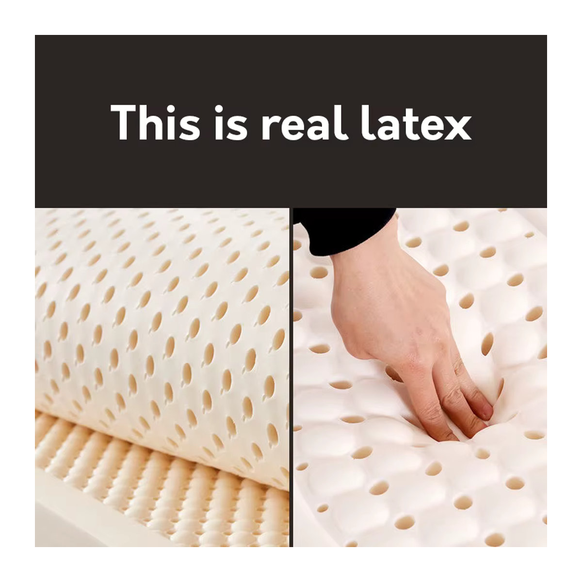 Kmikli Naturlatex Matratze aus reinem Naturkautschuk aus Thailand, Farbe: Beige, Breite: 150 cm, Länge: 180 cm - Bild 5