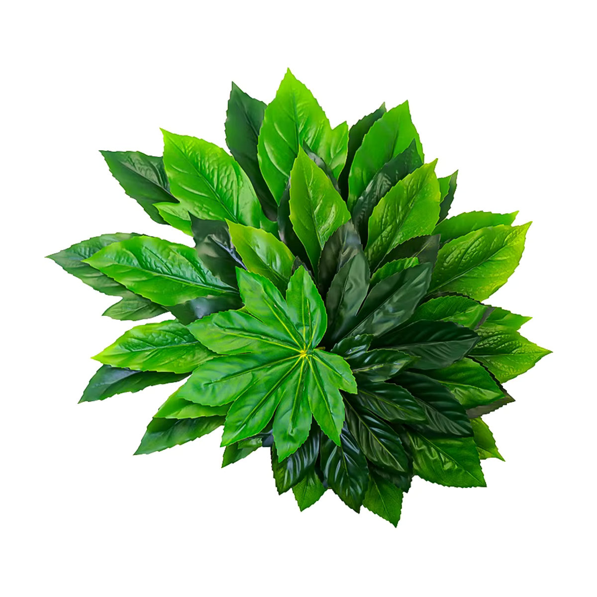Kmitang Künstliche Fatsia-Blätter in Grün, Tropische Kunststoff-Monstera-Blätter für Dekoration - Bild 2