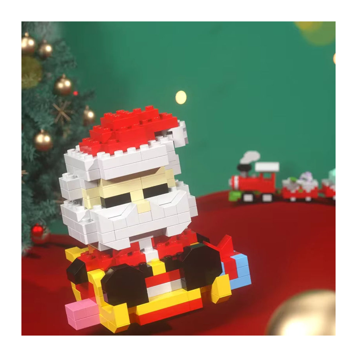Kmoist Weihnachts Baustein Set mit LED Weihnachtsmann und Rentier als Dekoration für Kinder, mehrfarbig - Bild 4