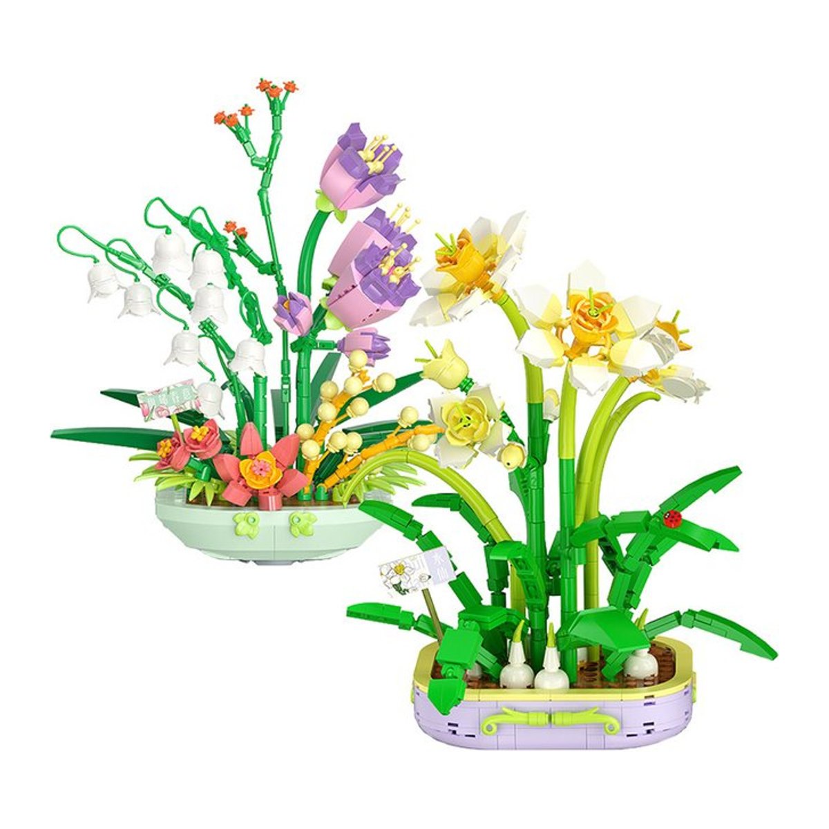 KNEW BUILT 3D-Epiphyllum-Topf-Bausteinspielzeug aus Kunststoff in Lila und Mehrfarbig - Bild 1