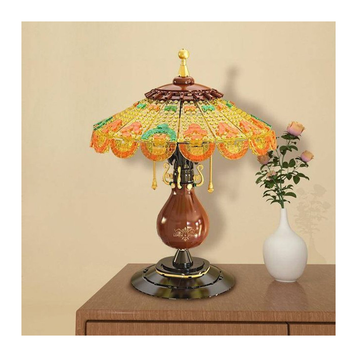 KNEW BUILT Tischlampe Modell Mini Bausteine in Bunt im Retro-Design - Bild 1