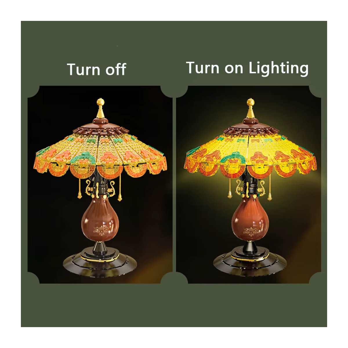 KNEW BUILT Tischlampe Modell Mini Bausteine in Bunt im Retro-Design - Bild 5