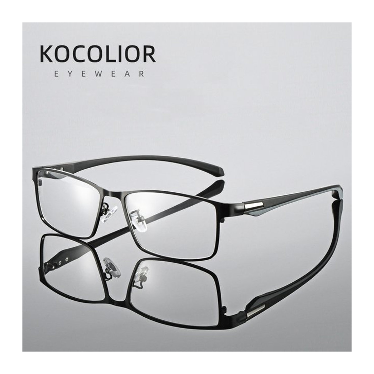 KOCOLIOR Lesebrille für Männer mit Blaulichtfilter aus Titanlegierung in Schwarz - Bild 1