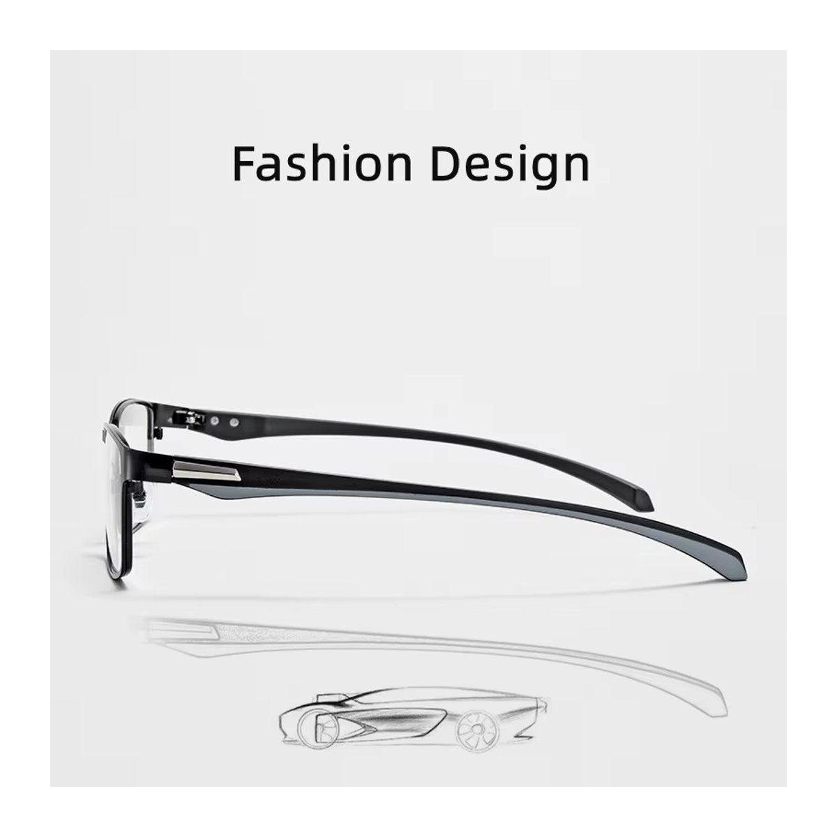 KOCOLIOR Lesebrille für Männer mit Blaulichtfilter aus Titanlegierung in Schwarz - Bild 3