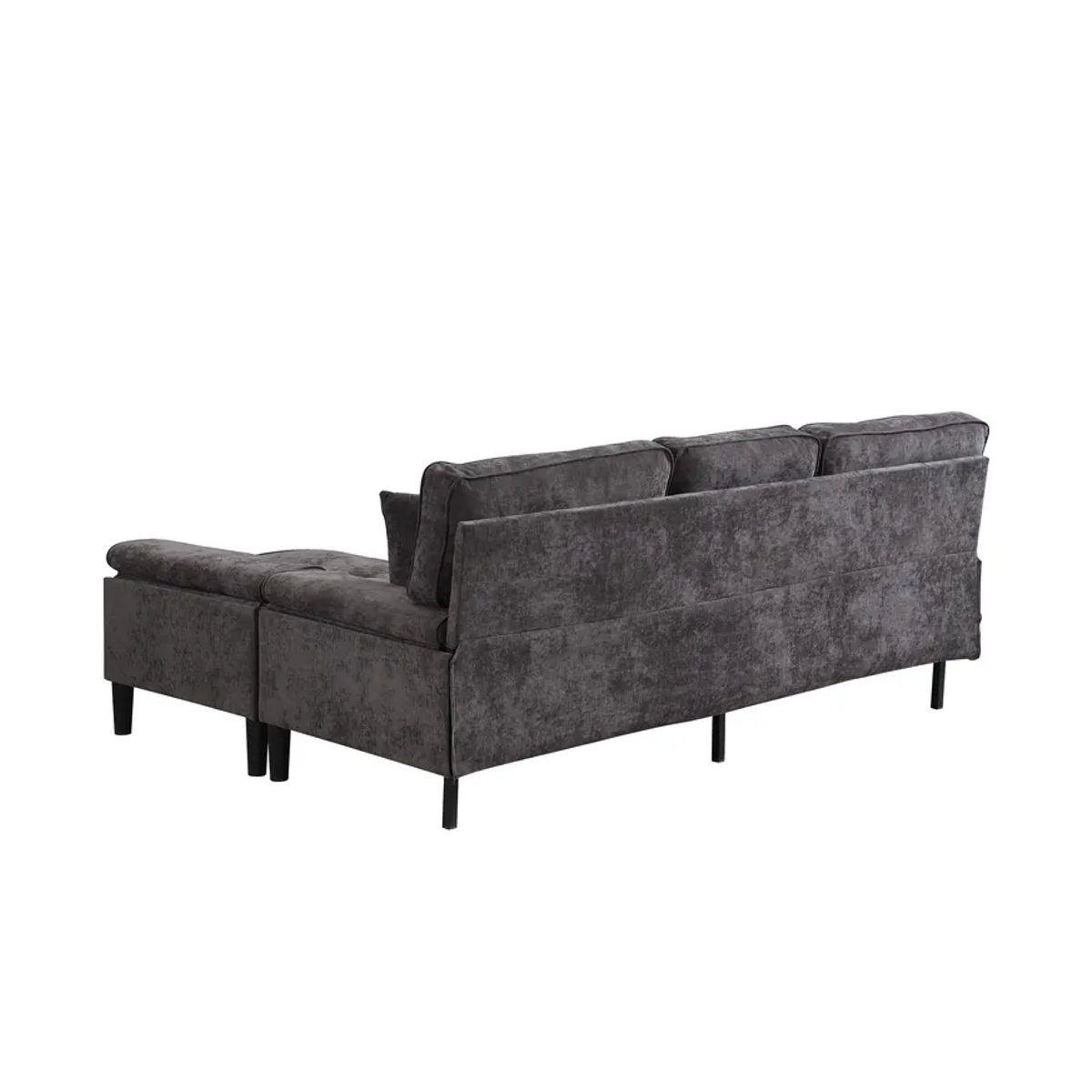 KOMHTOM Ecksofa aus Chenille mit Schlaffunktion und beweglicher Fußbank, modernes Dreisitzer L-Form Sofa mit Chaiselongue in Beige oder Grau - Bild 2