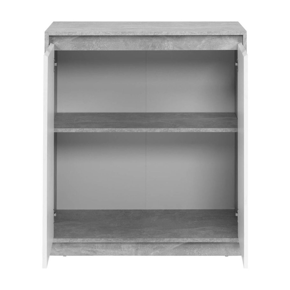 Kommode Phoenix in Weiß glänzend mit Beton Optik, B/H/T: 79 x 88 x 40 cm - Bild 2