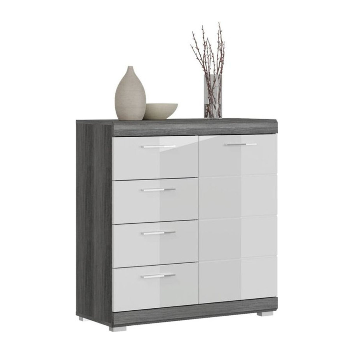 Kommode SCOUT von xonox.home in Weiß Hochglanz, Modern, B/H/T: 80 x 85 x 37 cm - Bild 1