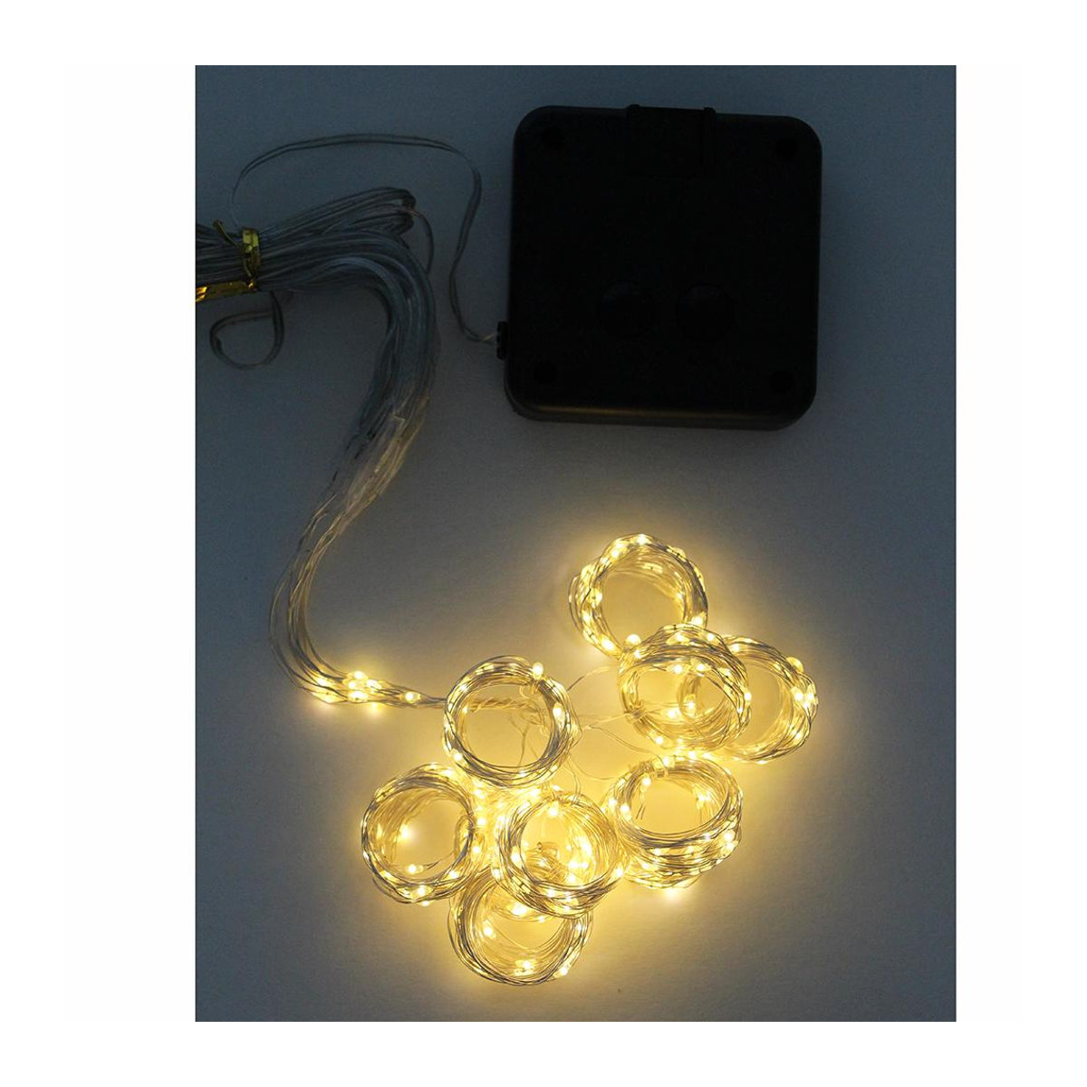 Kongdii LED Solar Vorhang Lichterkette aus Kupferdraht in Warmweiß, Wasserdicht für Garten und Außenbereich, B/H: 3 x 3 m - Bild 3
