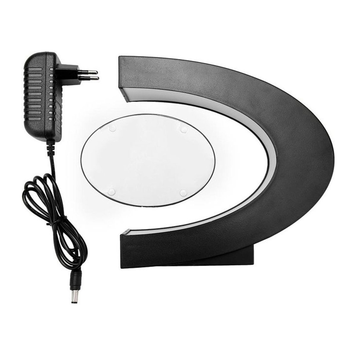 KONNWEI Magnetischer Schwebender Bilderrahmen in C-Form mit LED-Beleuchtung, Tischaufsteller für moderne Dekoration, Breite: 30 cm, Höhe: 20,8 cm, Tiefe: 4,4 cm - Bild 1