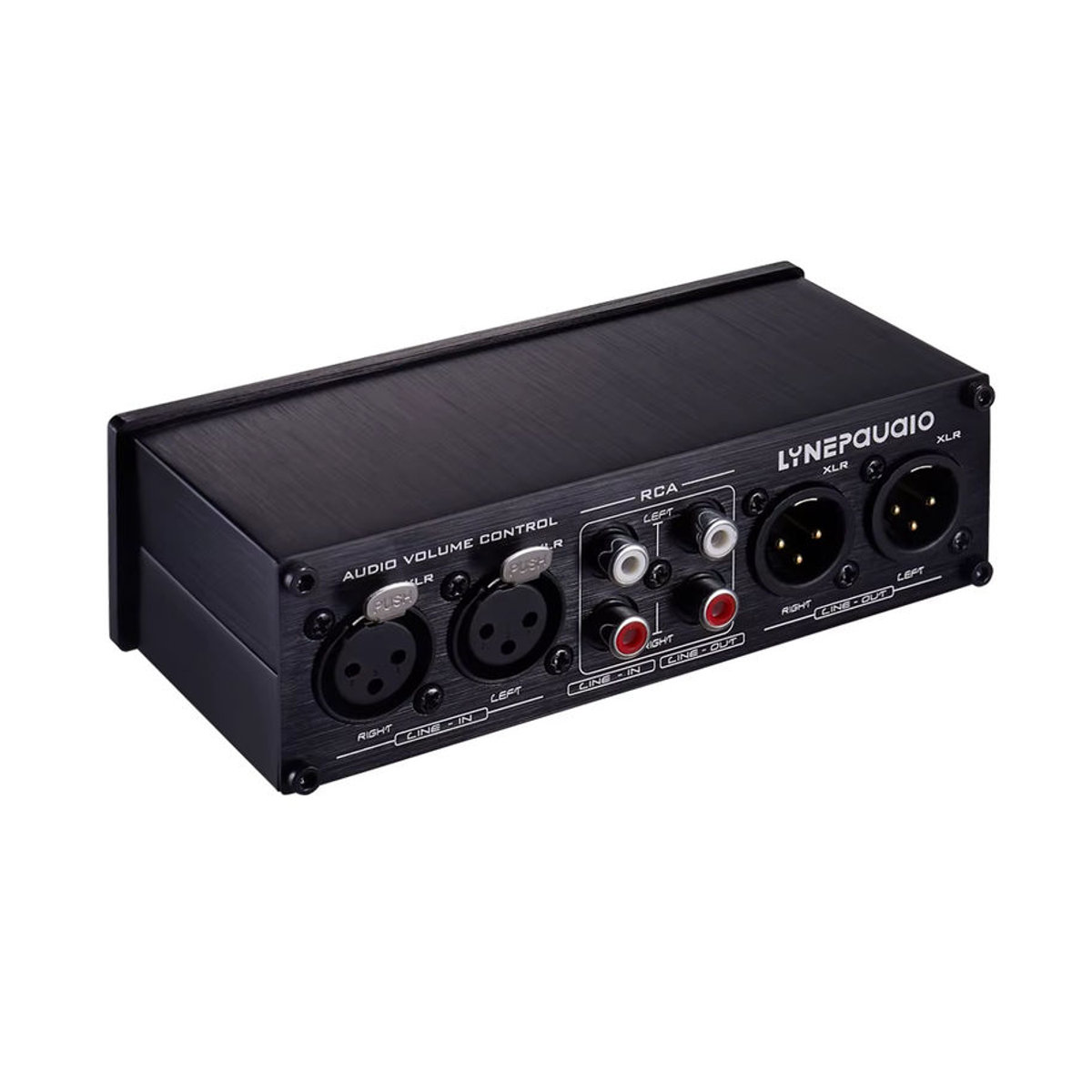 Konsenda XLR-RCA-Audioschalter mit Lautstärkeregler, passiver Vorverstärker und Lautsprecher-Wahlschalterbox, 2 Eingänge, 2 Ausgänge, Schwarz - Bild 2