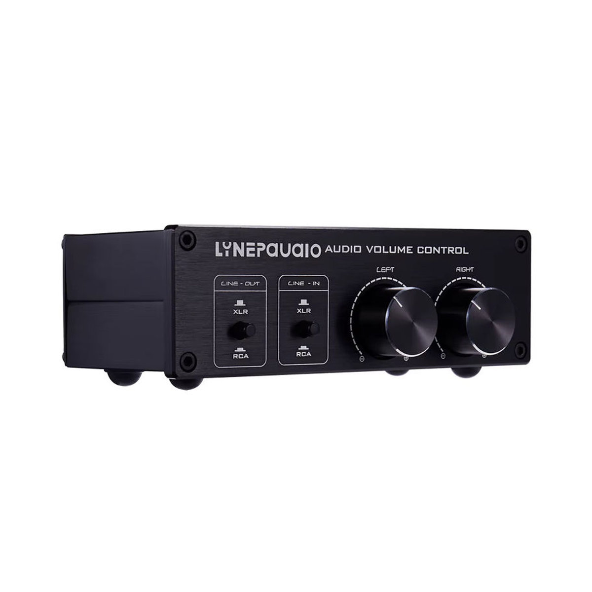 Konsenda XLR-RCA-Audioschalter mit Lautstärkeregler, passiver Vorverstärker und Lautsprecher-Wahlschalterbox, 2 Eingänge, 2 Ausgänge, Schwarz - Bild 3