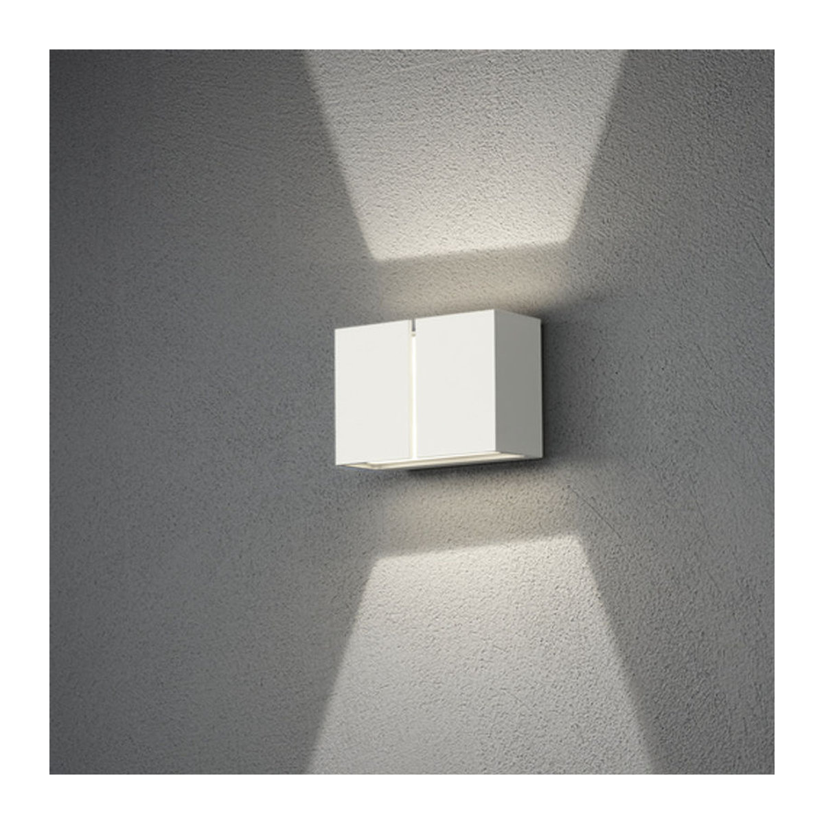 Konstsmide Außenwandleuchte Pavia LED Up and Down Light aus Aluminium in Weiß, H x B x T: 11,5 x 16,5 x 8 cm - Bild 2