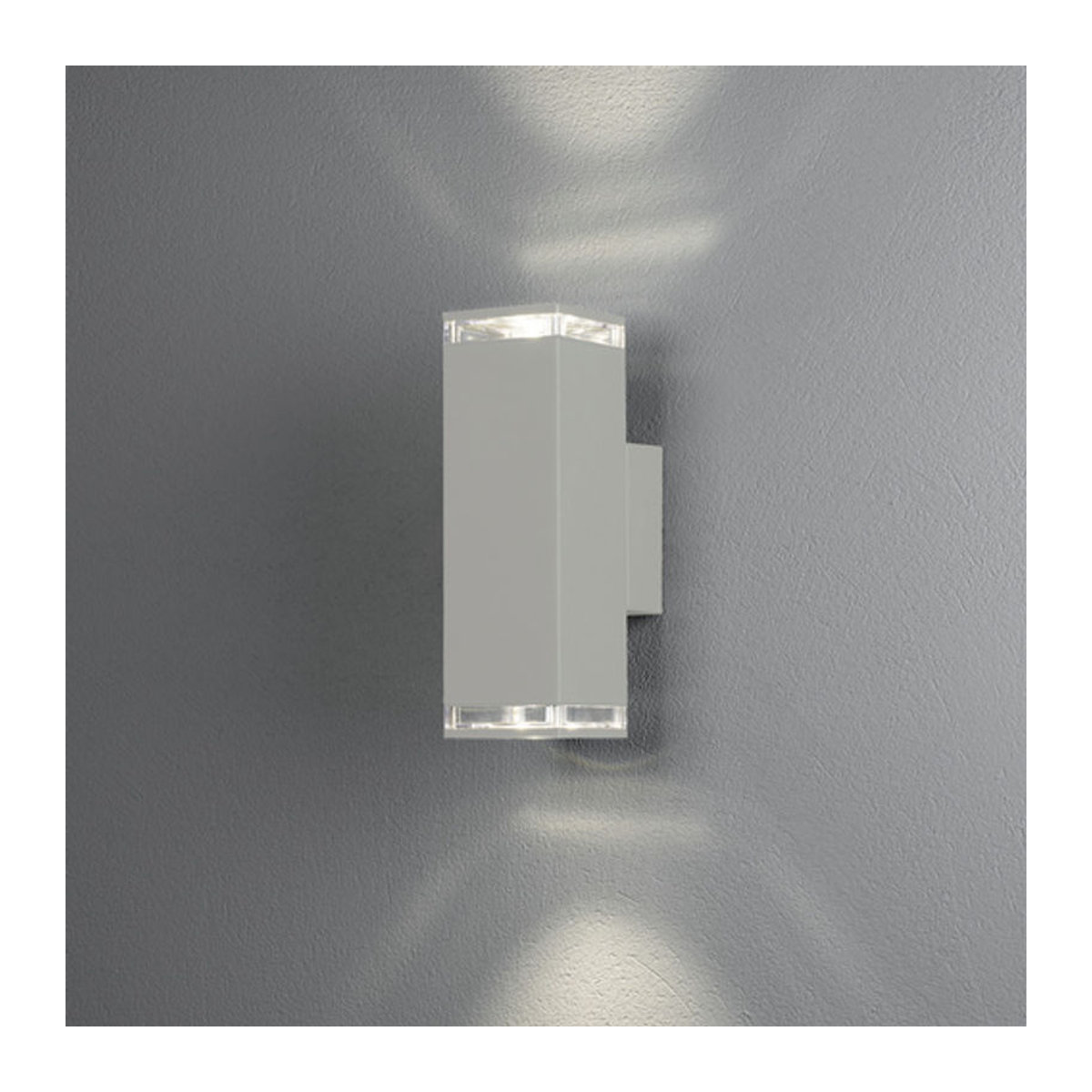 Konstsmide Außenwandleuchte Pollux Up and Down in Weiß aus Aluminium und Acryl, IP44, B/H/T: 7,5 x 23,5 x 11,5 cm - Bild 2