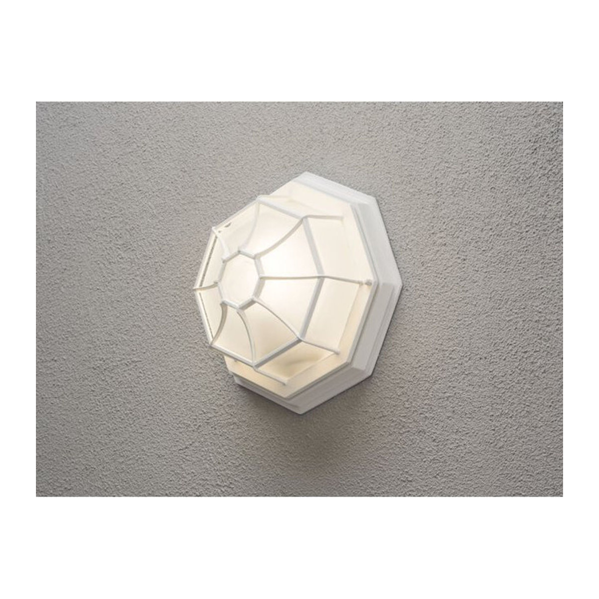 Konstsmide Außenwandleuchte Weiß aus Aluminium und Acryl mit E27 Fassung, Durchmesser: 27 cm - Bild 2
