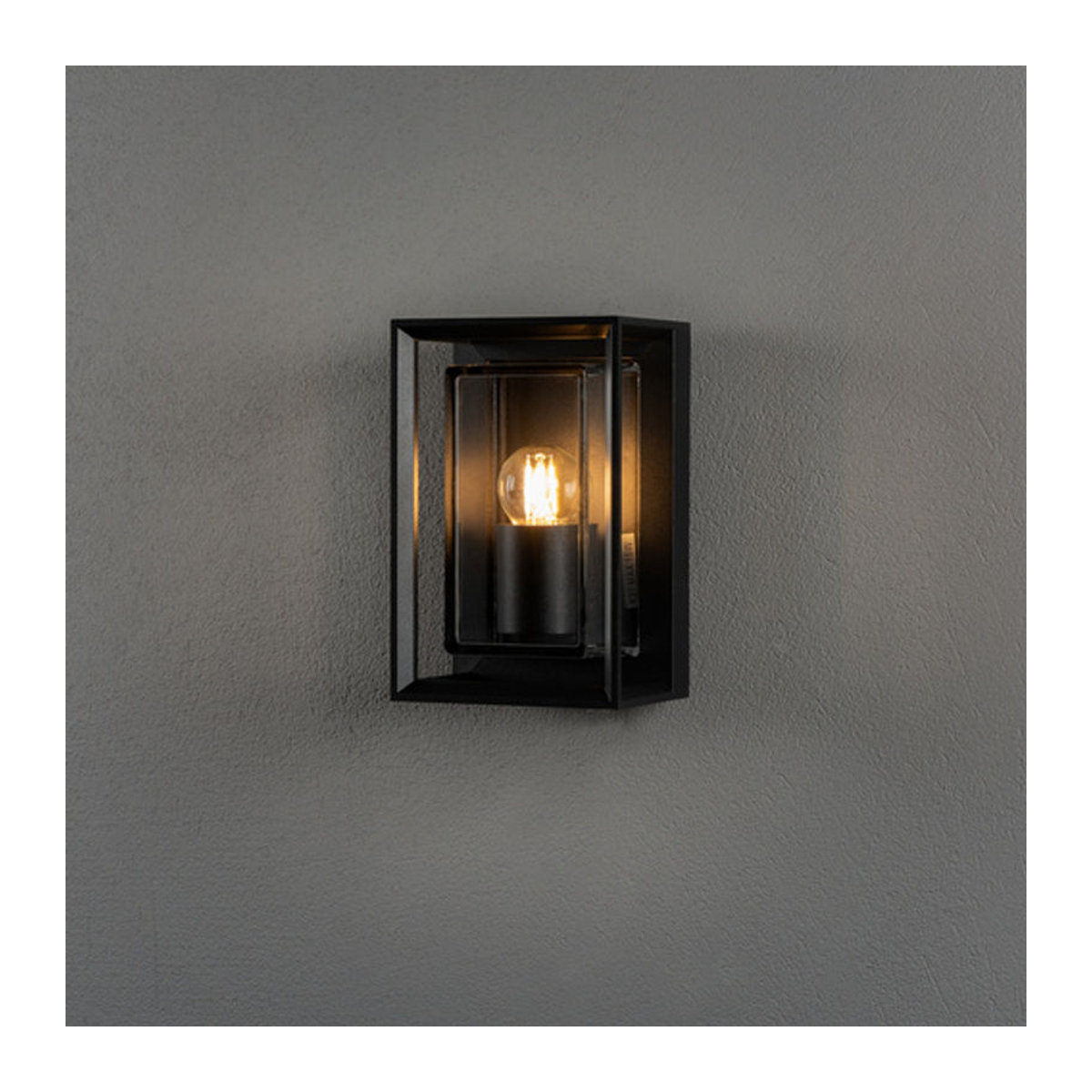 Konstsmide Brindisi Außenwandleuchte aus Aluminium und Glas, Schwarz, E27, B/H: 20 x 13 cm, IP54 - Bild 2