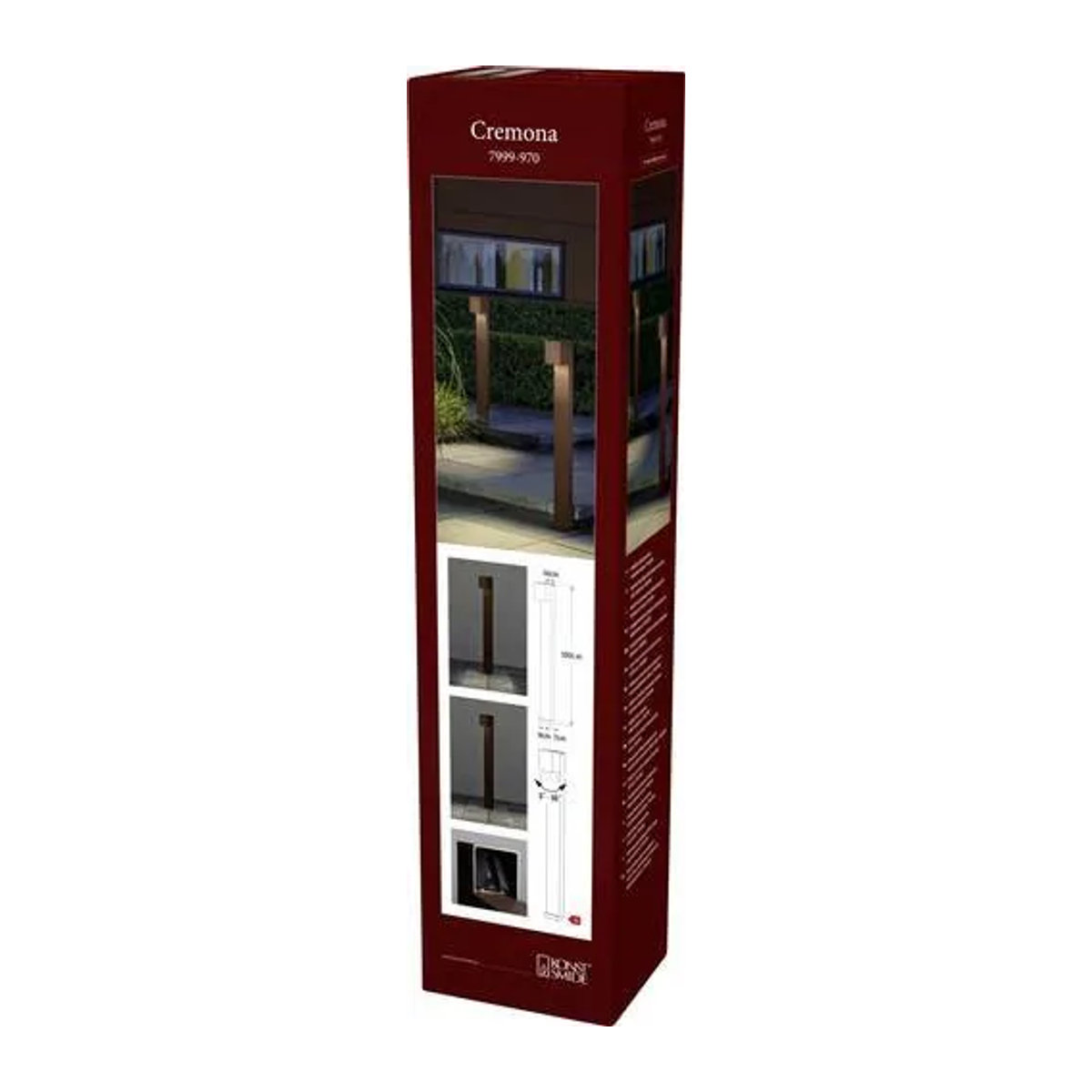 Konstsmide Cremona Wegeleuchte aus Aluminium in Braun mit LED Warmweiß B/L: 100 x 9 cm - Bild 1
