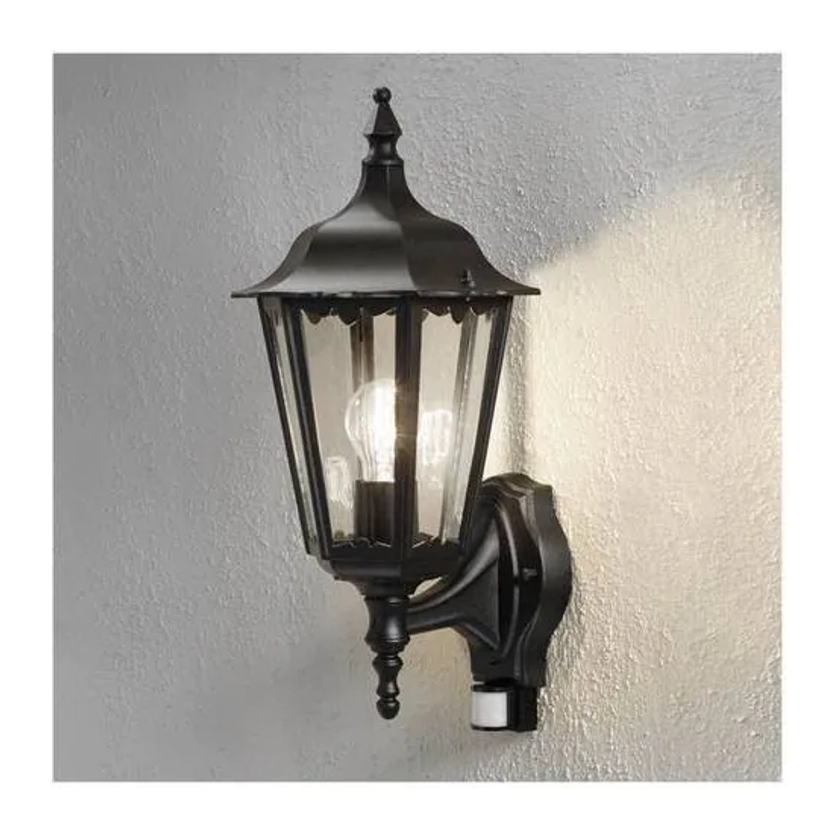 Konstsmide Firenze 7236-750 Außenwandleuchte mit Bewegungsmelder, E27, 100W, Schwarz, Klassisch - Bild 1