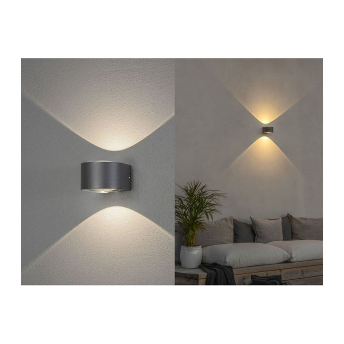 Konstsmide Gela LED Außenwandleuchte Up and Down in Anthrazit, B/H/T: 11 x 6,5 x 15,5 cm - Bild 5