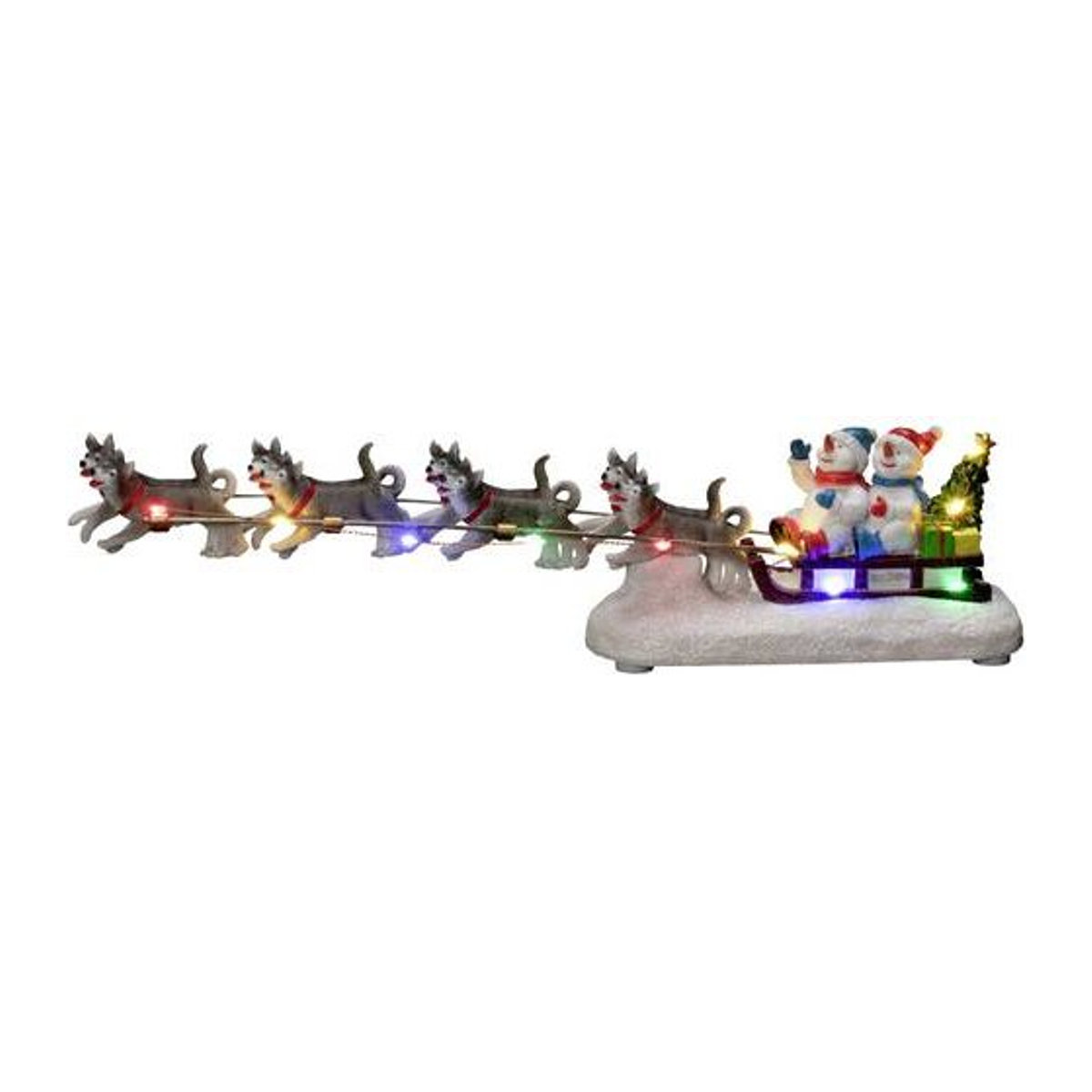 Konstsmide LED-Weihnachtsszenerie Schneemann mit Hundeschlitten, mehrfarbig, Höhe: 37.5 cm, Breite: 8.5 cm, Tiefe: 6.5 cm - Bild 1