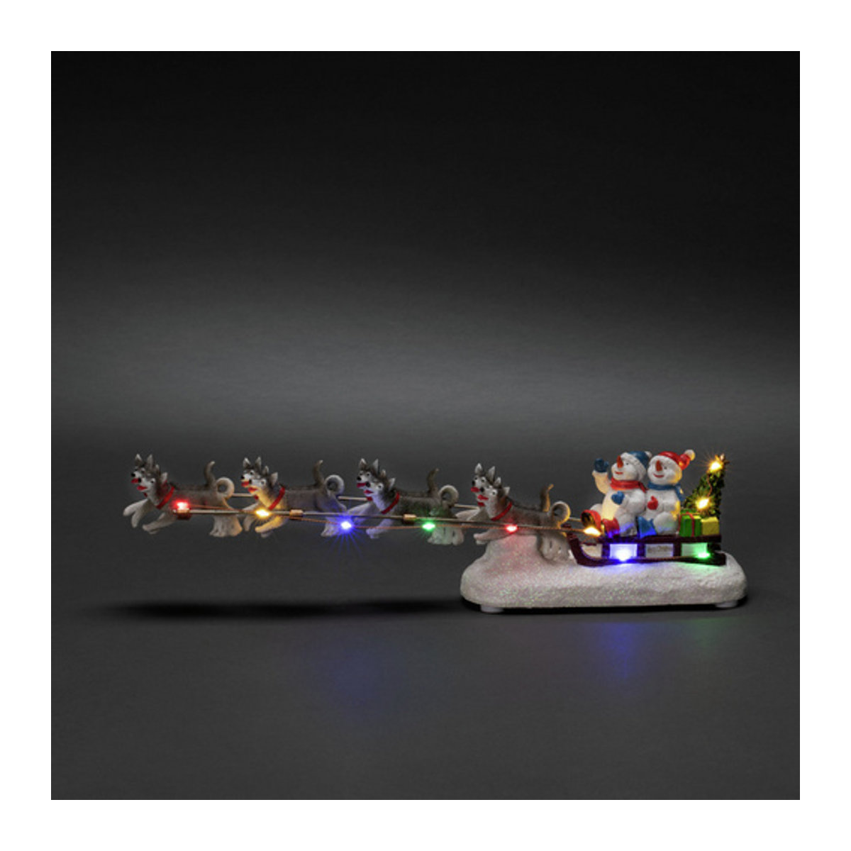 Konstsmide LED-Weihnachtsszenerie Schneemann mit Hundeschlitten, mehrfarbig, Höhe: 37.5 cm, Breite: 8.5 cm, Tiefe: 6.5 cm - Bild 3
