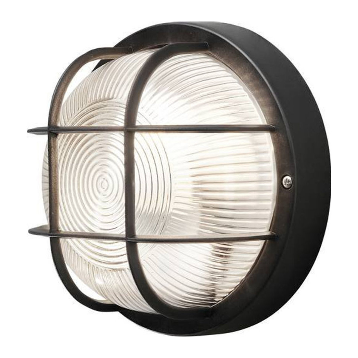 Konstsmide Mantova 7651-750 Außenwandleuchte im Industrial Design mit Glas und E27 Fassung, Schwarz - Bild 1