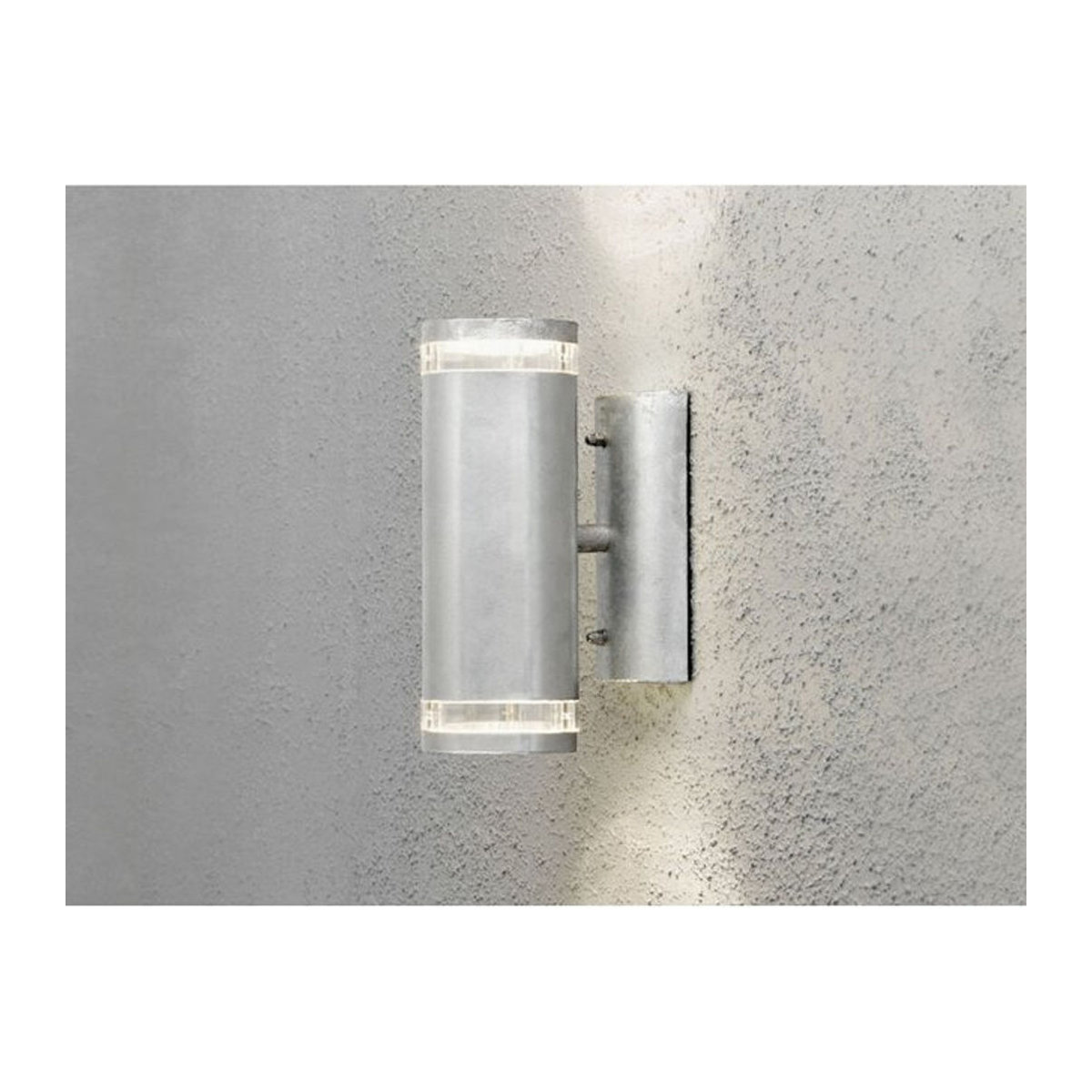 Konstsmide Modena Außenwandleuchte in Silber, Up-Down Design, GU10, Höhe: 24 cm - Bild 1