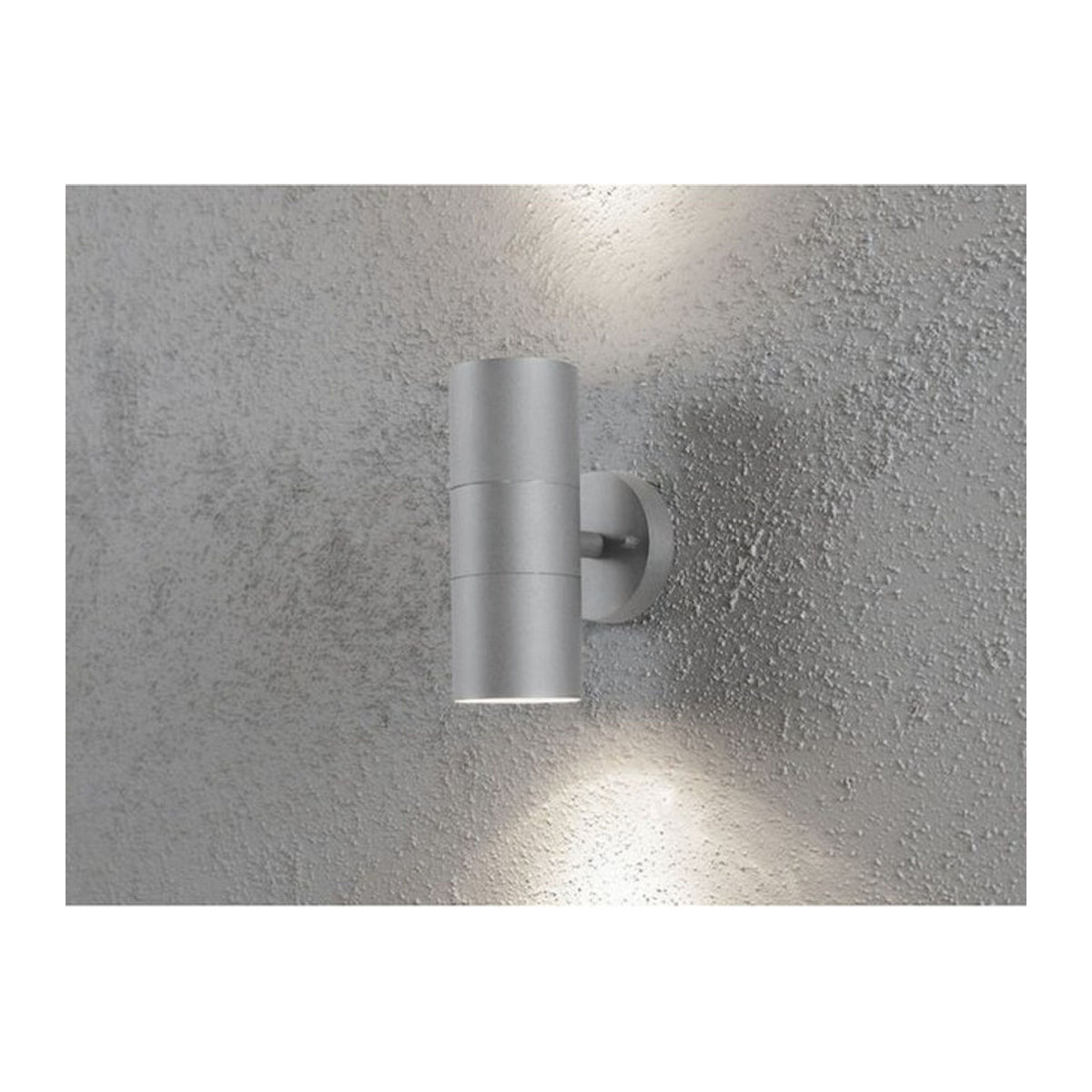 Konstsmide Modena Moderne Up-Down Außenwandleuchte aus Aluminium und Glas in Grau, B/H/T: 7,5 x 19,5 x 13 cm, GU10, IP44 - Bild 2