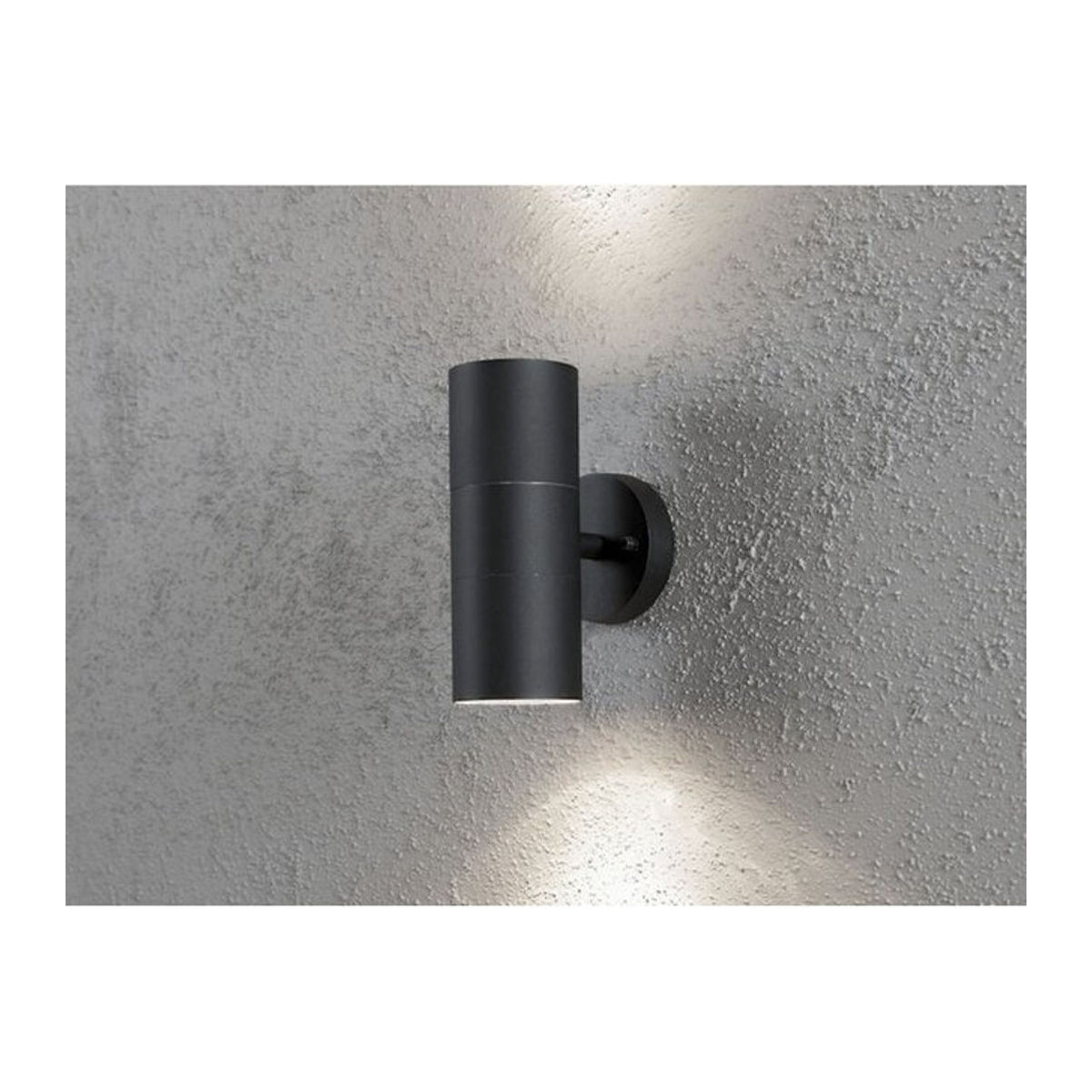 Konstsmide Modena Up-Down Außenwandleuchte aus Aluminium und Glas in Schwarz, Höhe: 19,5 cm, GU10, IP44 - Bild 2
