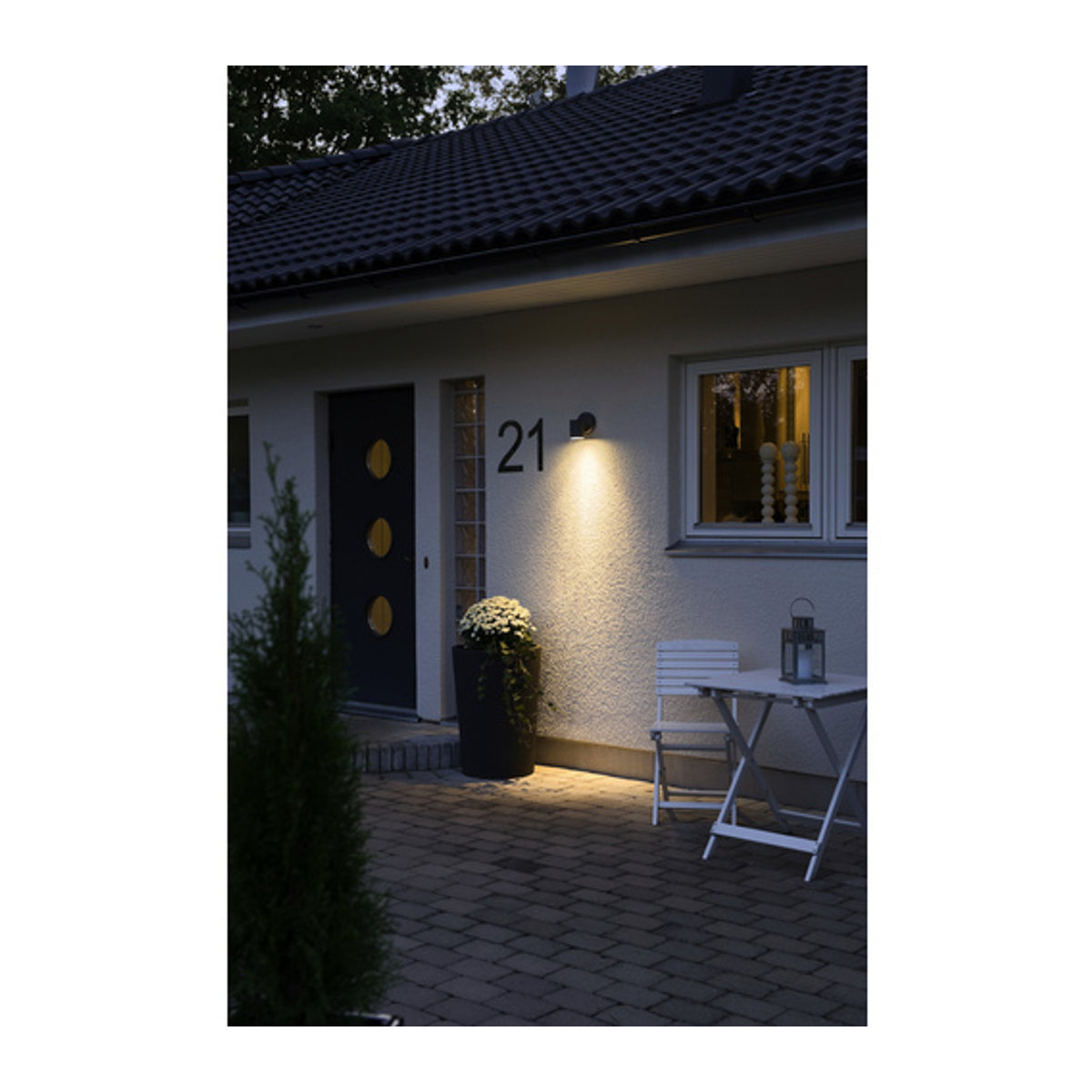 Konstsmide Modern Außenwandleuchte Schwarz GU10 35W aus Aluminium und Glas - Bild 3