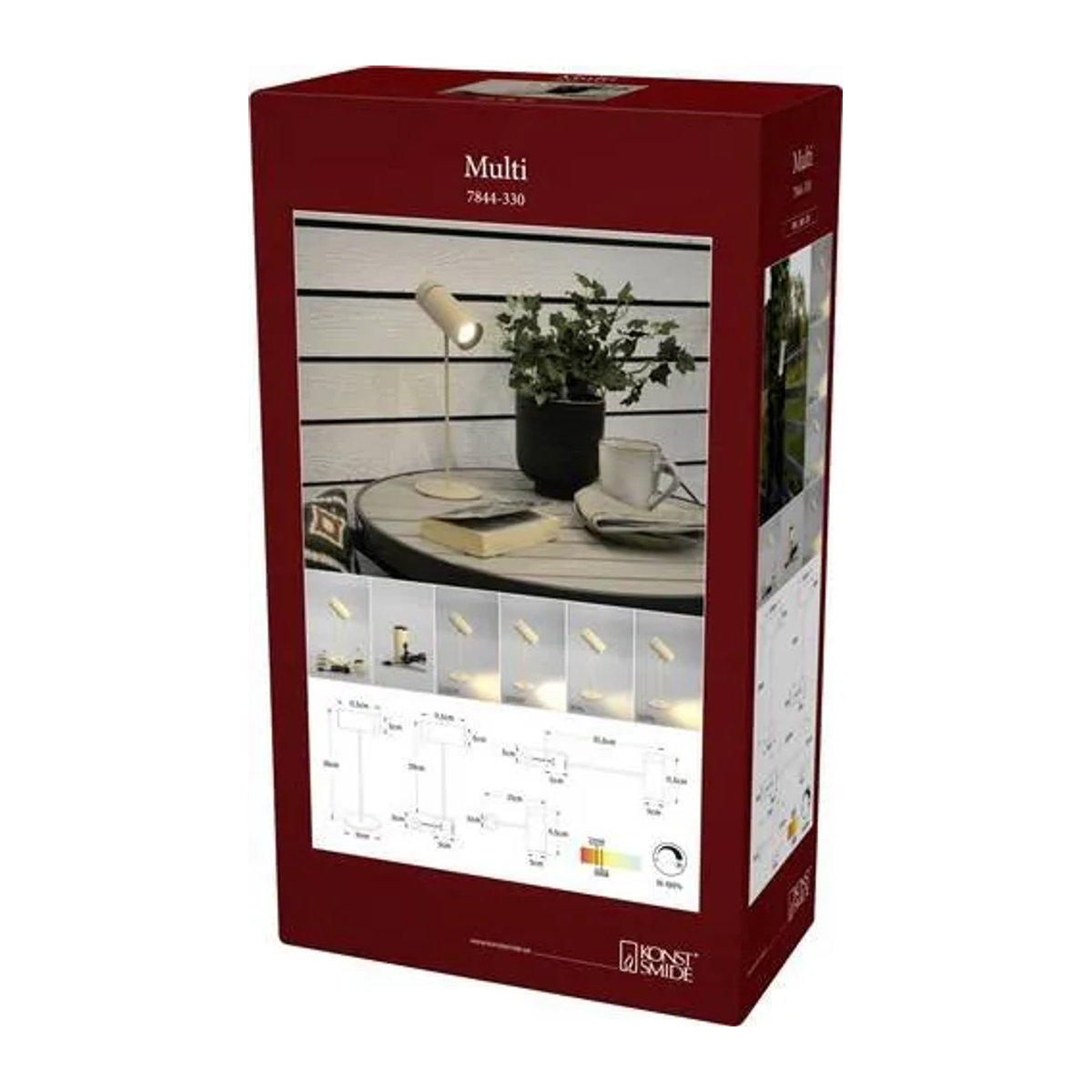 Konstsmide Multi LED-Akku-Tischlampe aus Aluminium in Beige - Bild 1