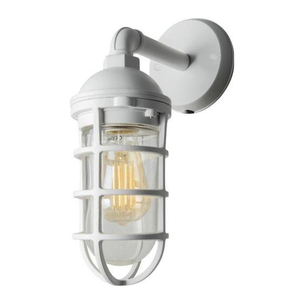 Konstsmide Olbia 7355-250 Außenwandleuchte im Industrial Design, E27, 20W, Weiß - Bild 1