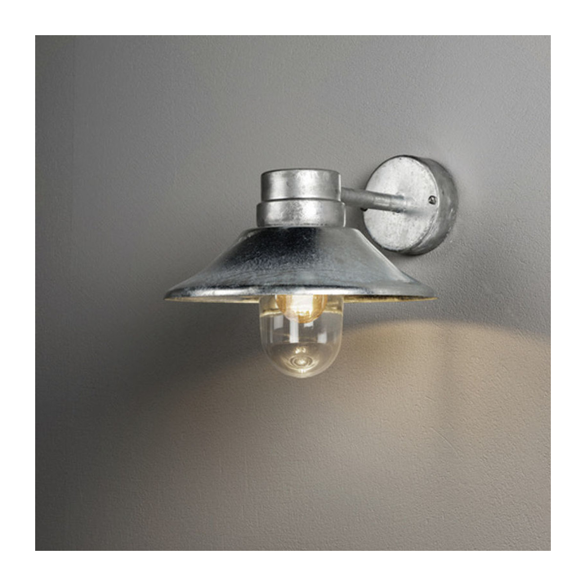Konstsmide Vega 428-320 Außenwandleuchte aus Stahl in Grau/Alufarben, E27, 60W, IP54, B x H: 26,5 x 29 cm - Bild 2