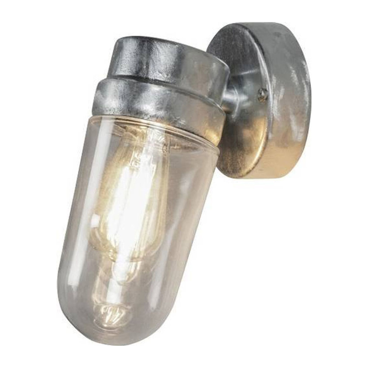Konstsmide Vega 429-320 Außenwandleuchte aus Stahl und Glas in Grau/Silber, E27, 60W, IP54, B x H: 24,5 x 11,5 cm - Bild 1