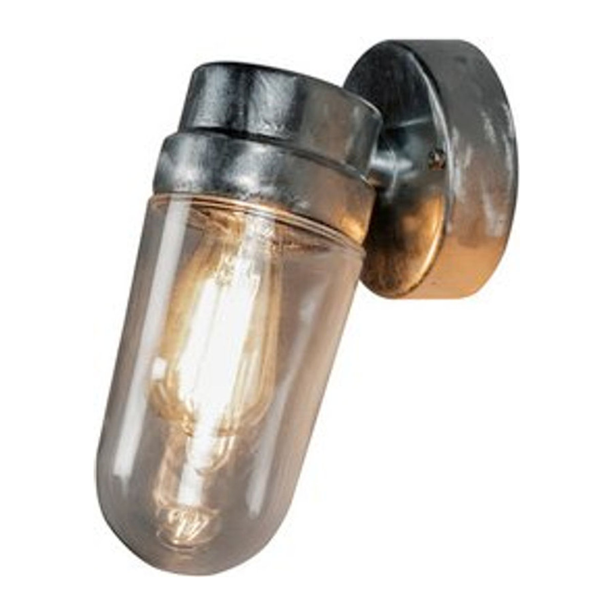 Konstsmide Vega 429-320 Außenwandleuchte aus Stahl und Glas in Grau/Silber, E27, 60W, IP54, B x H: 24,5 x 11,5 cm - Bild 2