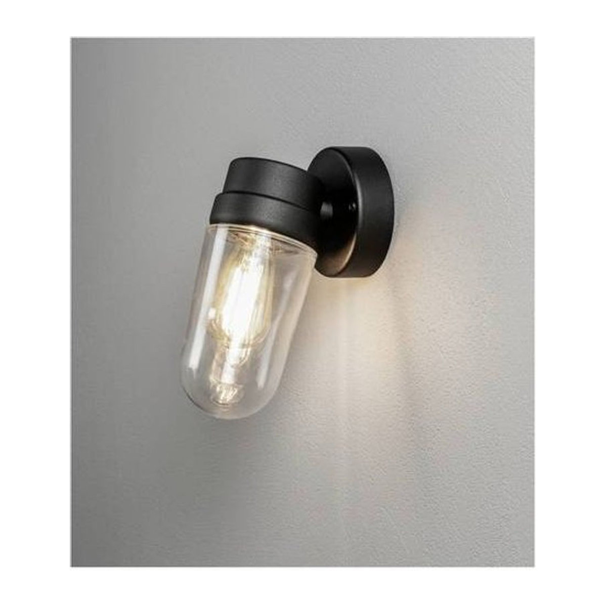 Konstsmide Vega 429-750 Außenwandleuchte aus Aluminium, Schwarz, E27, 60W, IP54, B/H: 24,5 x 11,5 cm - Bild 1