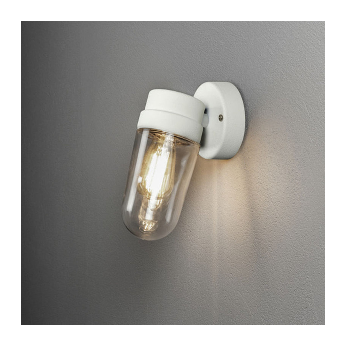 Konstsmide Vega Außenwandleuchte aus Aluminium in Weiß, E27, IP54, B x H: 24,5 x 11,5 cm - Bild 2