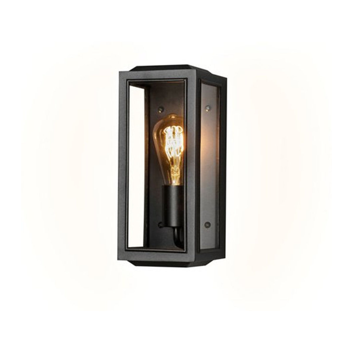 Konstsmide Wandleuchte Carpi in Schwarz aus Stahl und Glas mit E27 Fassung, Höhe: 30 cm - Bild 2