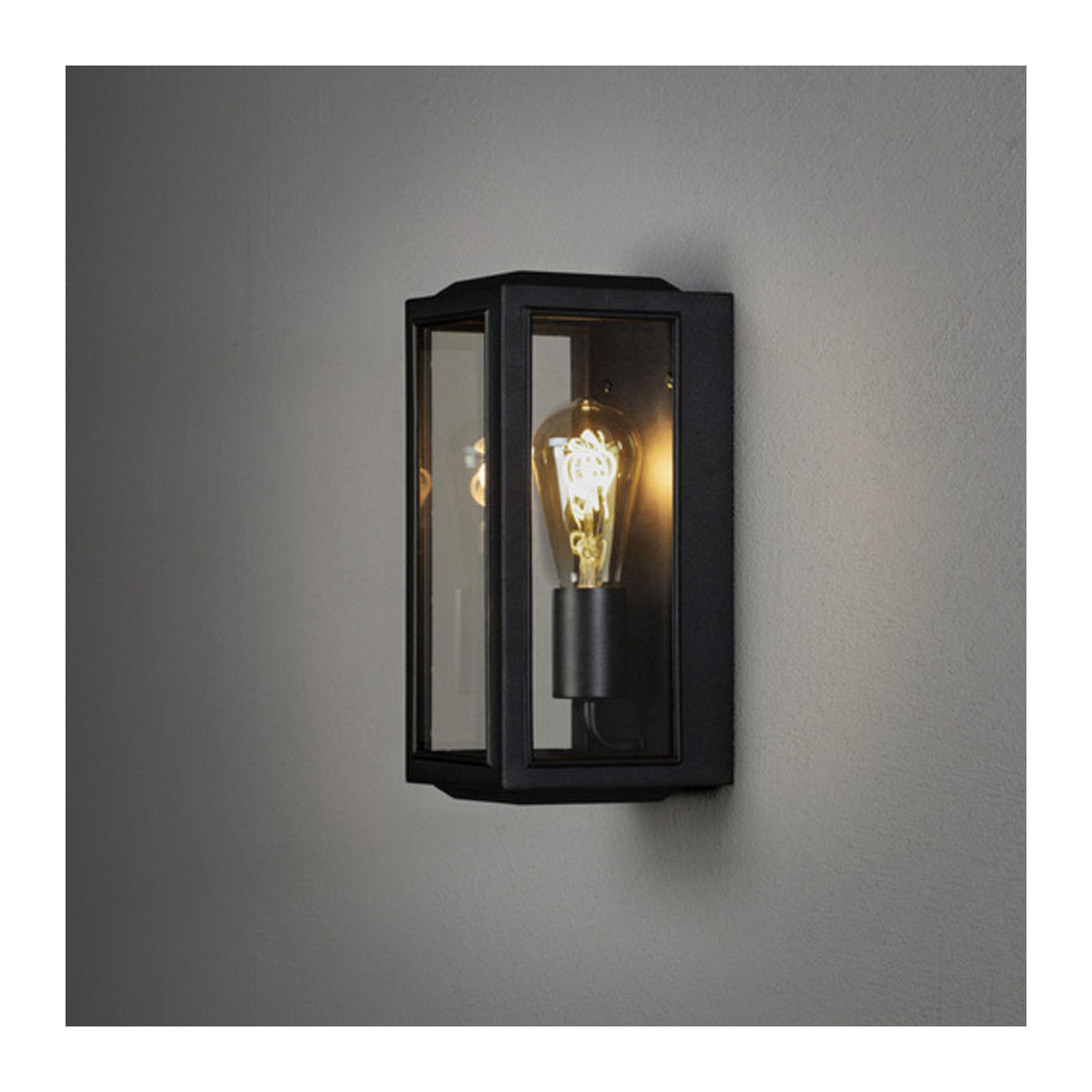Konstsmide Wandleuchte Carpi in Schwarz aus Stahl und Glas mit E27 Fassung, Höhe: 30 cm - Bild 4
