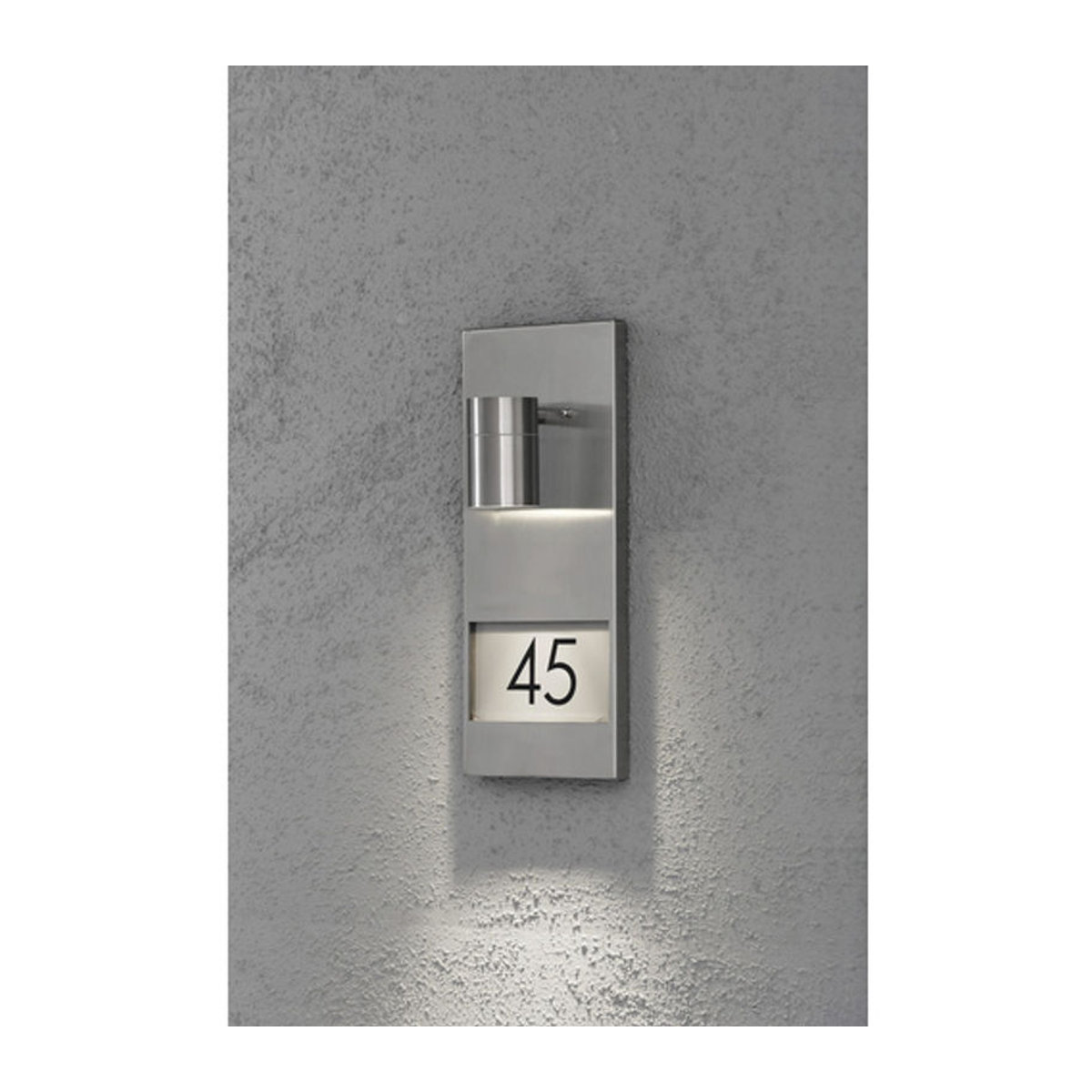 Konstsmide Wandleuchte Modern in Silber und Edelstahl, GU10, IP44, B/H/T: 16 x 41 x 11 cm - Bild 2