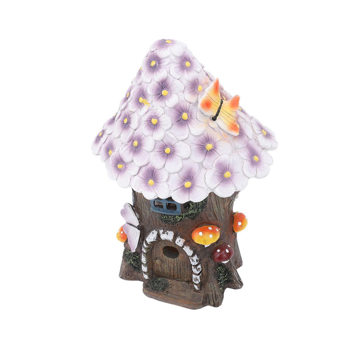 Koogeelife Solarleuchte Pilz-Statue aus Kunstharz mit warmweißem LED-Licht, buntes Gartenornament für Rasen und Hof - Bild 2