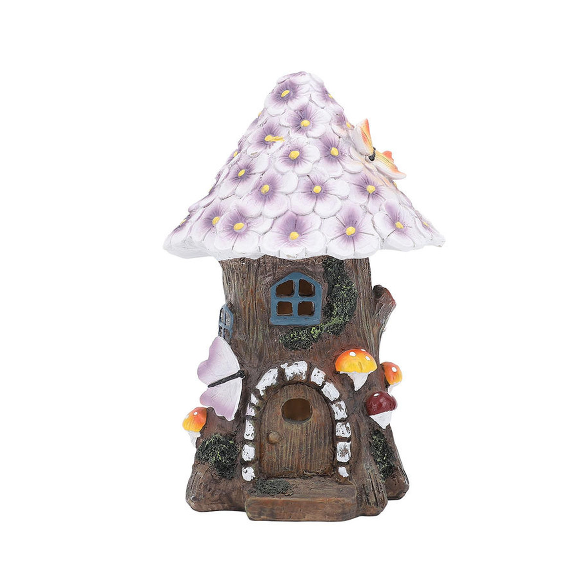 Koogeelife Solarleuchte Pilz-Statue aus Kunstharz mit warmweißem LED-Licht, buntes Gartenornament für Rasen und Hof - Bild 3